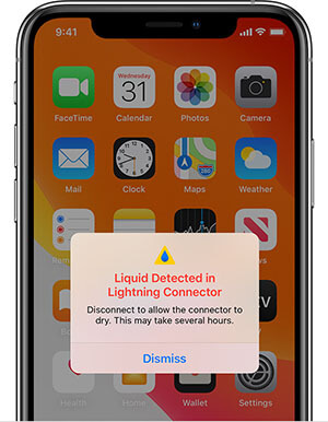 iphone liquid detected in lighning connector